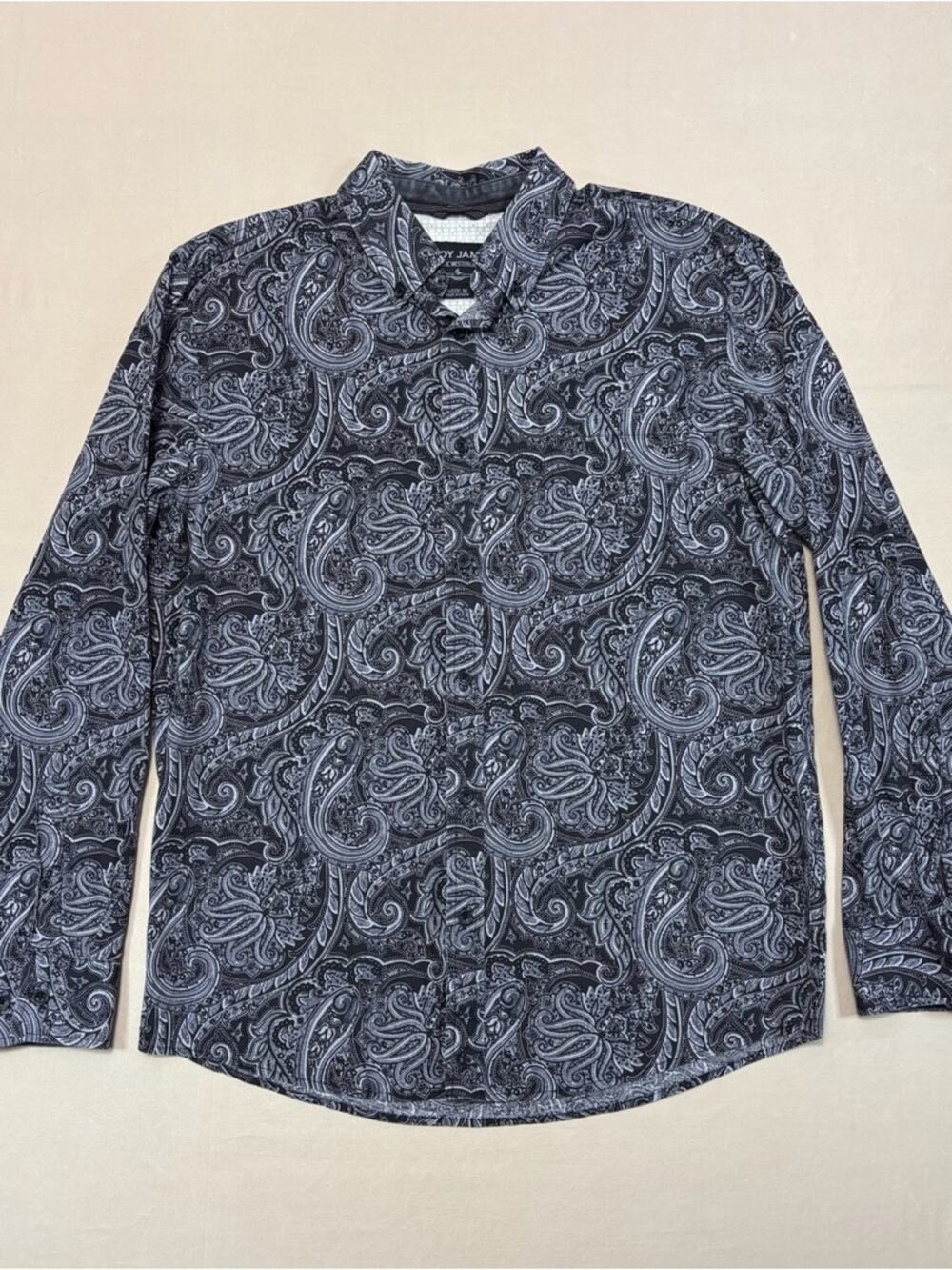 Cody James Men's Western Black Paisley Long-Sleeve Button-Down Shirt Size Medium